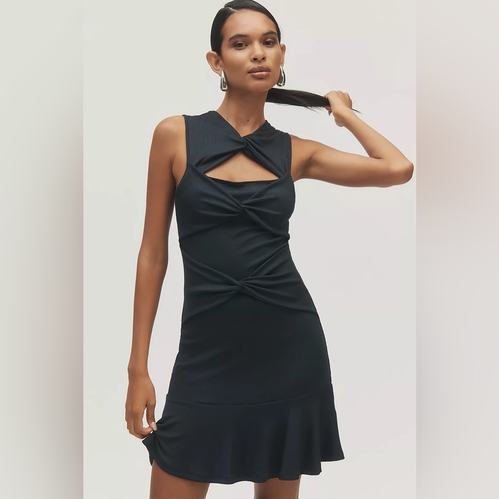 Sleeveless Twist-Front Mini Dress
